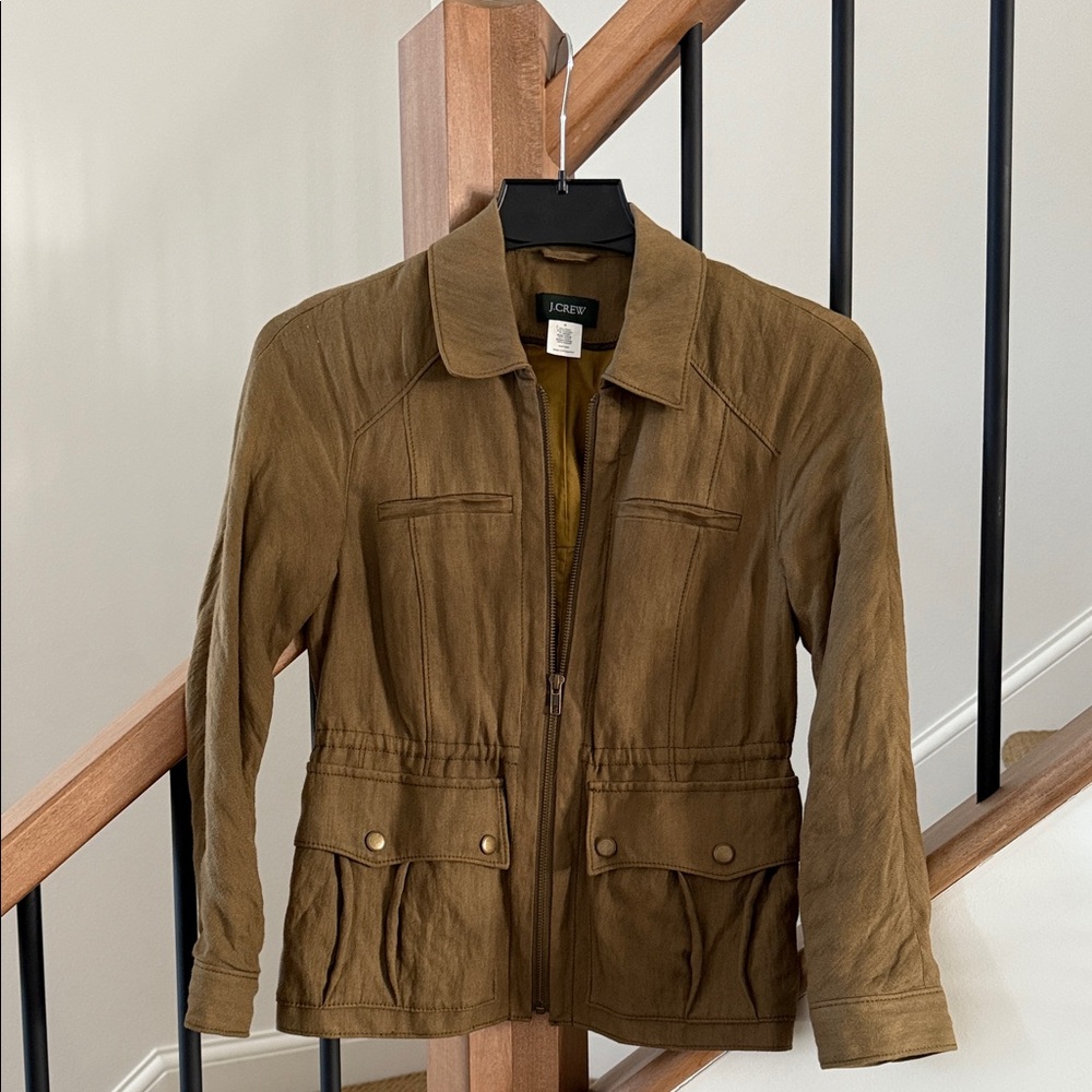 J. Crew Women's Brown Utility Jacket like new. Size 2 -  Free Shipping!